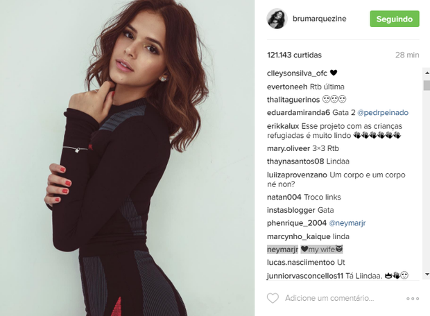 Neymar comenta foto de Bruna (Foto: Reprodução / Instagram)