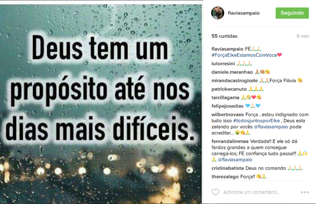 Flávia recebeu comentários de apoio na publicação (Foto: Reprodução/ Instagram)